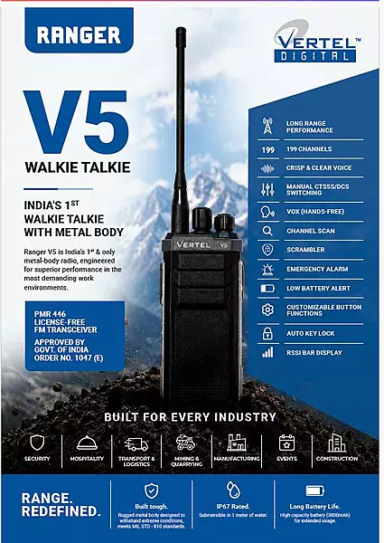 Vertel V5 Ranger Series Walkie