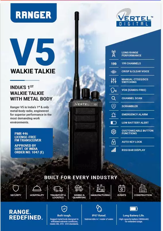 Vertel V5 Ranger Series Walkie